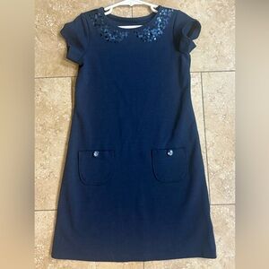 Girls Lands' End Navy Dress with Sequin Accents size 6